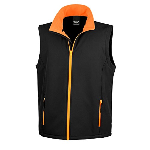 Ergebnis R232M Softshell, bedruckbar, Bodywarmer, Unisex, R232M, schwarz / orange, L von Result