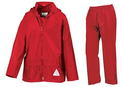 Result 2er Set Kinder Regenjacke und -hose, 5-6/(Tag S), Rot von Result