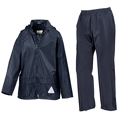 Result 2er Set Kinder Regenjacke und -hose 92,Blau - Marineblau von Result