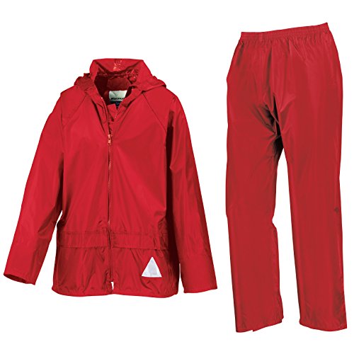 Result 2er Set Kinder Regenjacke und -hose 98/104,Rot von Result