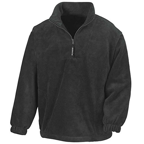 Result Active Fleece-Jacken mit kurzem Reißverschluss für Herren Gr. L, schwarz von Result