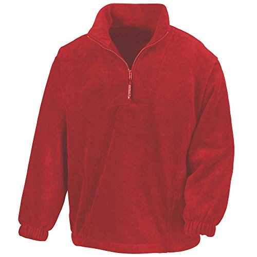 Result Active Fleece-Jacken mit kurzem Reißverschluss für Herren Gr. Large, rot von Result