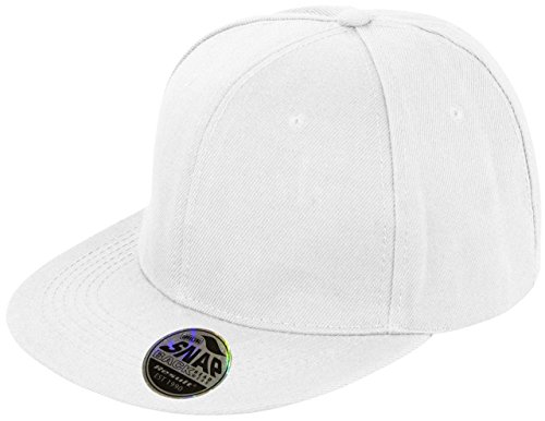 Result Core Bronx Original Flat Peak Slapback Cap verstellbar Hip Hop Bboy Hat Gr. Einheitsgröße, weiß von Result