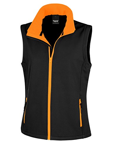 Result Core Damen Bodywarmer Coreprintable Softshell Mehrfarbig Black/Orange XL (16) von Result