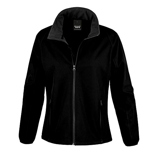 Result Core Damen Softshell-Jacke, bedruckbar (Large) (Schwarz/Schwarz) von Result