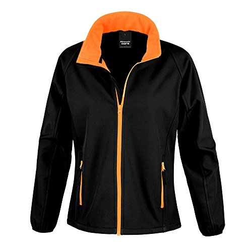 Result Core Damen Softshell-Jacke, bedruckbar (Medium) (Schwarz/Orange) von Result