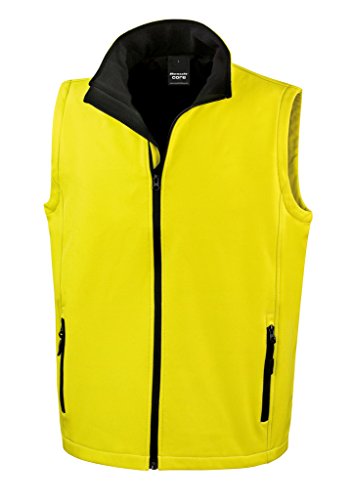 Result Core Herren Bodywarmer Core Printable Softshell R232M Yellow/Black 3XL von Result