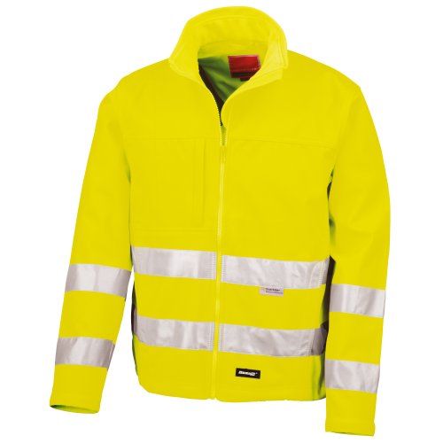 Result Core Herren Hi Vis Winter Softshell Jacke, Wasser und Wind abweisend (L) (Neon Gelb) von Result