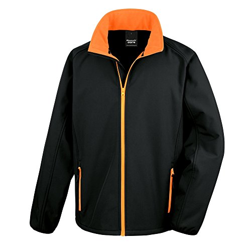 Result Core Herren Sofshell Jacke, bedruckbar (4XL) (Schwarz/Orange) von Result