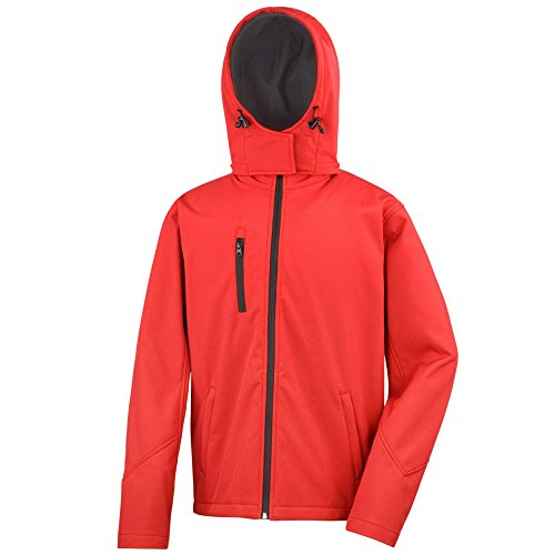 Result Core Herren Softshell Jacke Lite mit Kapuze (M) (Rot/Schwarz) von Result