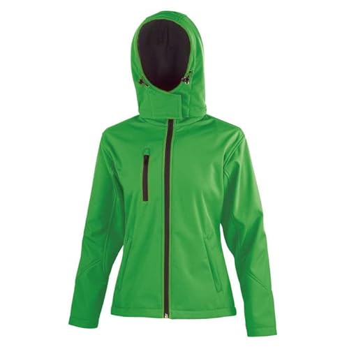 Result Core R230F Damen Softshell Jacke mit Kapuze - Lebendiges Grün/Schwarz - XL von Result