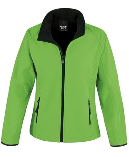 Result Core R231F Damen Druckbar Softshell Jacke - Lebendiges Grün/Schwarz - 2XL von Result