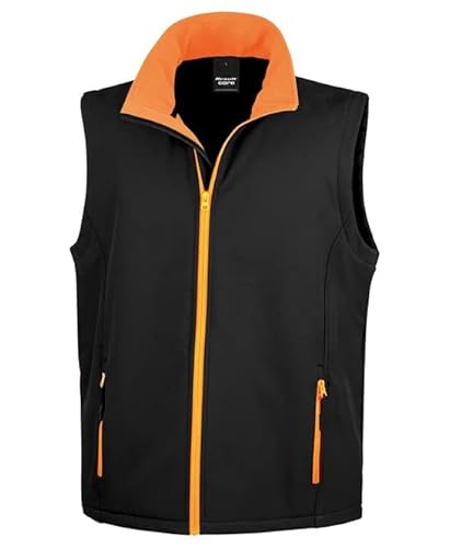Result Core R232M Herren Druckbar Softshell Körperwärmer - Schwarz/Orange - 3XL von Result