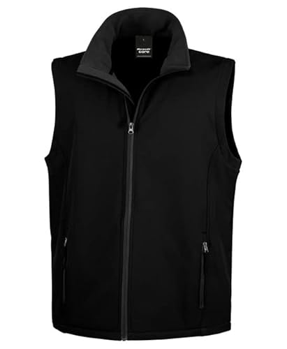 Result Core R232M Herren Druckbar Softshell Körperwärmer - Schwarz/Schwarz - 2XL von Result