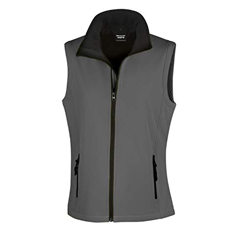 Result Core – ärmellose Softshell-Jacke für Damen, Carbon / Schwarz, XL von Result