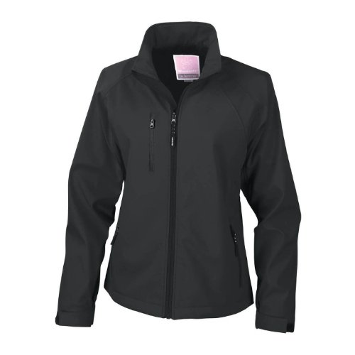 Result Damen La Femma® Softshell-Jacke, 2-lagig, atmungsaktiv, Winddicht (2XL) (Schwarz) von Result