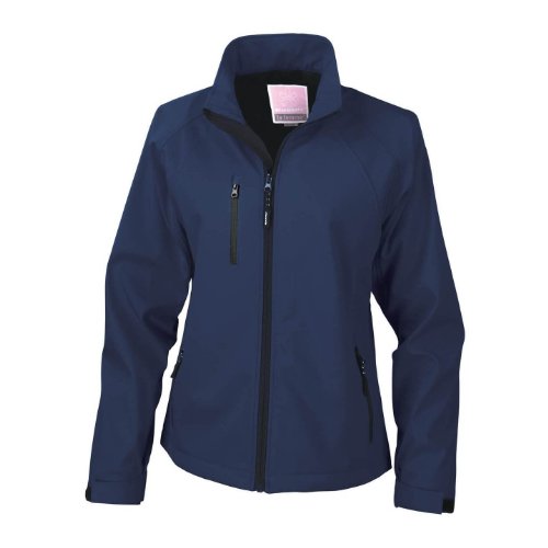 Result Damen La Femma® Softshell-Jacke, 2-lagig, atmungsaktiv, Winddicht (L) (Marineblau) von Result