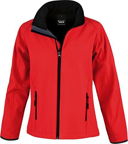 Result Damen R231F Bedruckbare Softshell-Jacke, rot/schwarz, Medium/Size 12 von Result
