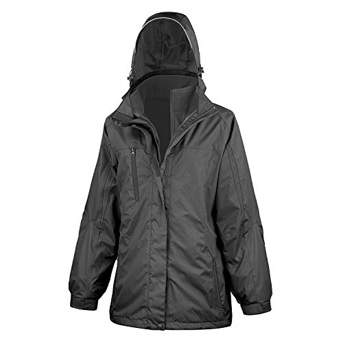 Result Damen R400F 3-in-1 Journey Jacke mit Softshell innen, schwarz/schwarz, X-Small/Size 8 von Result