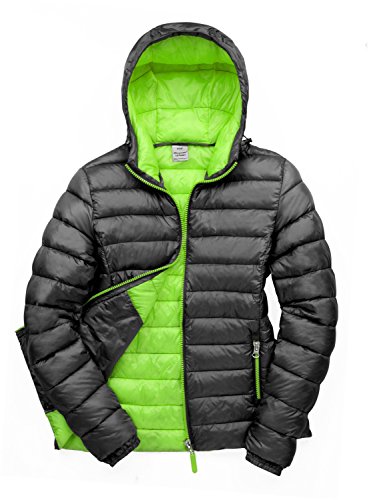 Result Damen Winterjacke Snow Bird Hooded Jacket Mehrfarbig Black/Lime L (14) von Result