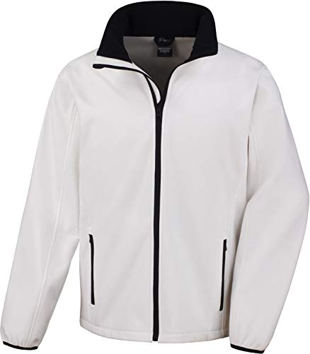 Result Herren Core bedruckbare Softshell Jacke, Weiß (WHI/Blk R231mwhbkmd), L von Result