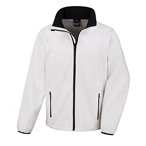 Result Herren Core bedruckbare Softshell Jacke, Weiß (WHI/Blk R231mwhbksm), XXL von Result