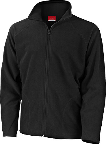 Result Herren leichte Mikro-Fleece-Jacke Stretch-Passform Herrenmantel, schwarz von Result
