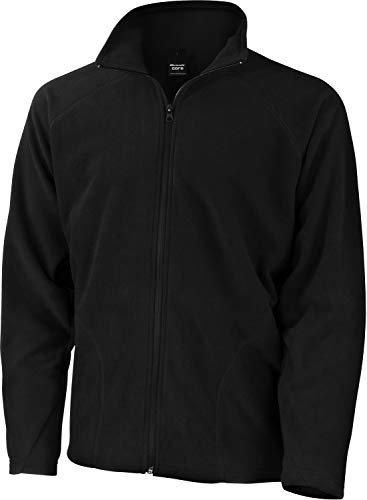 Result Herren leichte Mikro-Fleece-Jacke Stretch-Passform Herrenmantel, schwarz von Result