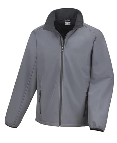 Result R231M Kern Druckbar Softshell Jacke - Holzkohle/Schwarz - L von Result