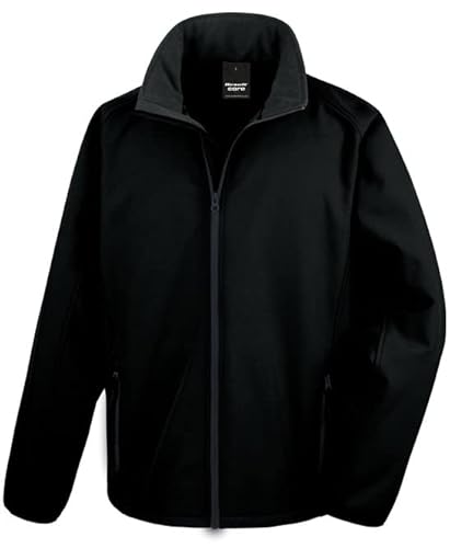 Result R231M Kern Druckbar Softshell Jacke - Schwarz/Schwarz - 4XL von Result