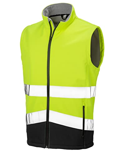 Result Safe-Guard R451X Herren Druckbar Sicherheit Softshell Weste - Fluoreszierendes Gelb/Schwarz - L von Result