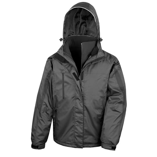 Result Unisex R400 m 3-in-1-Reisejacke mit Softshell-Innenfutter, Schwarz/Schwarz, XXL von Result