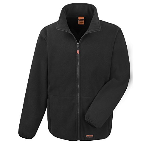 Result Work-Guard Herren Heavy Duty Mikro-Fleece Work Jacke (2XL) (Schwarz) von Result