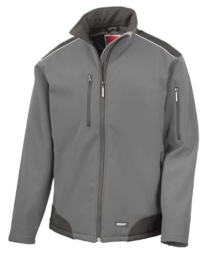 Result Workguard R124X Ripstop Softshell Arbeits Jacke - Grau/Schwarz - 2XL von Result