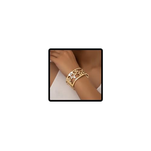 Resweky Chunky Statement Star Open Punk Hollow Out Armband Armband Gold glänzend Vintage Armbänder Schmuck Geschenk für Frauen von Resweky