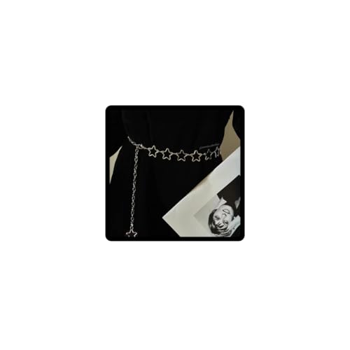 Resweky Einschichtige Star Waist Chain Hip Hop Gothic Punk Hose Metallkette Hosen Kette Geldbörse Kette Körperschmuck für Frauen Männer Geschenke, Large, Alloy, Kein Edelstein von Resweky