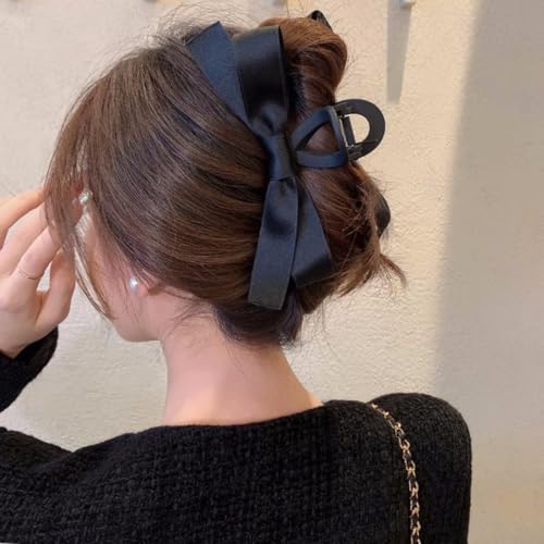 Resweky Große Haarspangen mit Schleife, schwarz, niedliche Haarspange für Damen und Mädchen Resweky Große Haarspangen mit Schleife, schwarz, niedliche Haarspange für Damen und Mädchen von Resweky