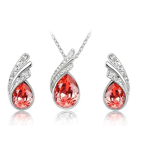 Resweky Halskette in Tropfenform für Ohrringe 2 Stück Kollektion Flash Kristall Set für Ohren Kollektion Anhänger Kollektion Accessoires Damen, free size, Metall, Nicht zutreffend. von Resweky