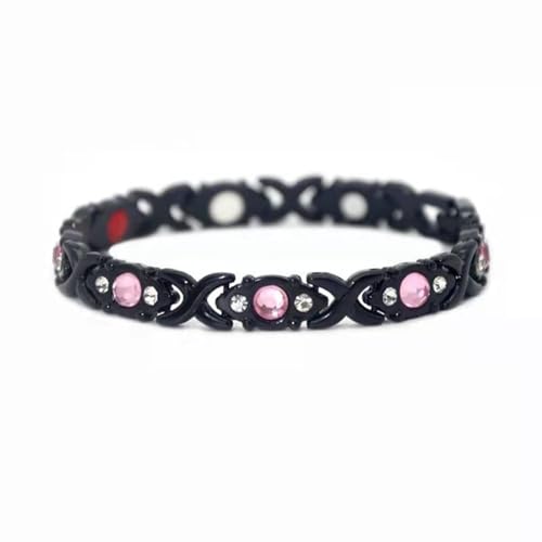 Resweky Magnetische Armbänder Kristall Strass zierliche Armband Schmuck Armbänder Abnehmbare Geschenke für Männer Frauen (Black) von Resweky