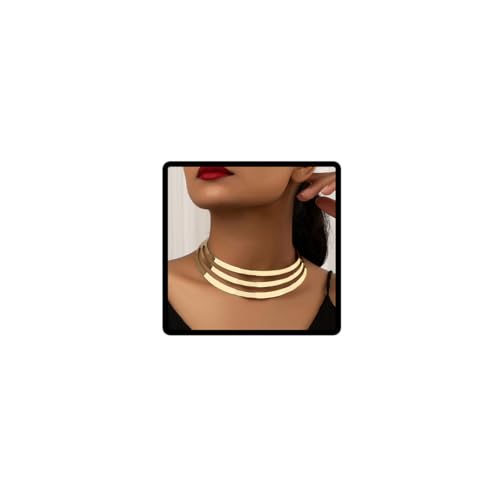 Resweky Niedriger fetter Kragen Goldkette altes Land Afrika Statement Choker Halskette Schmuck Frauen, free size, Metall, Nicht zutreffend von Resweky