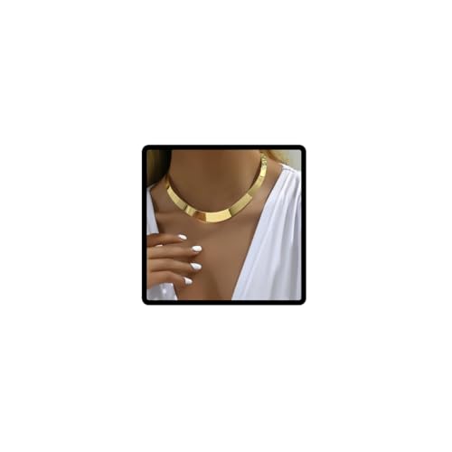 Resweky Niedriger fetter Kragen Goldkette altes Land Afrika Statement Choker Halskette Schmuck Frauen, free size, Metall, Nicht zutreffend von Resweky