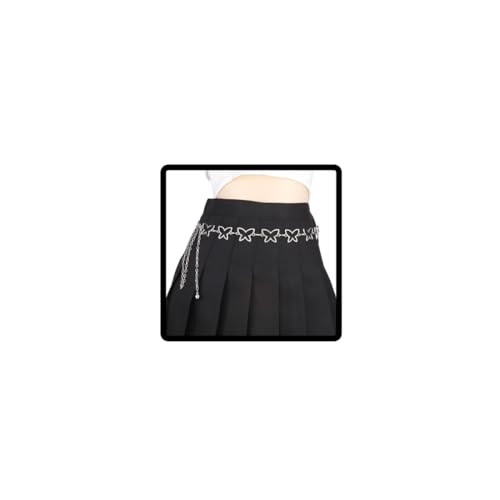 Resweky Vintage Single-Layer Schmetterling Gürtel Silber Hip-Hop Gotpunk Hosen Ketten Metall-Brieftaschenkette Geschenk für Männer und Frauen Ganzkörper-Schmuck von Resweky
