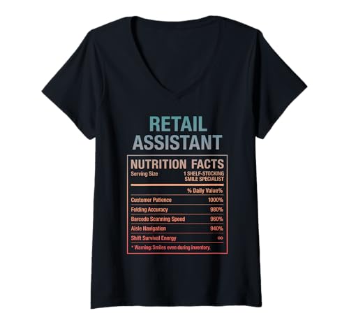Damen Lustiger Einzelhandelsassistent T-Shirt mit V-Ausschnitt Damen Lustiger Einzelhandelsassistent T-Shirt mit V-Ausschnitt von Retail Assistants Cashiers Humor Tees Gifts
