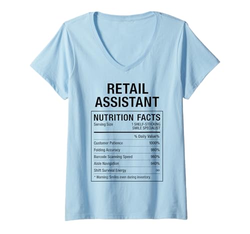 Damen Lustiger Einzelhandelsassistent T-Shirt mit V-Ausschnitt Damen Lustiger Einzelhandelsassistent T-Shirt mit V-Ausschnitt von Retail Assistants Cashiers Humor Tees Gifts