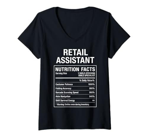 Damen Lustiger Einzelhandelsassistent T-Shirt mit V-Ausschnitt Damen Lustiger Einzelhandelsassistent T-Shirt mit V-Ausschnitt von Retail Assistants Cashiers Humor Tees Gifts