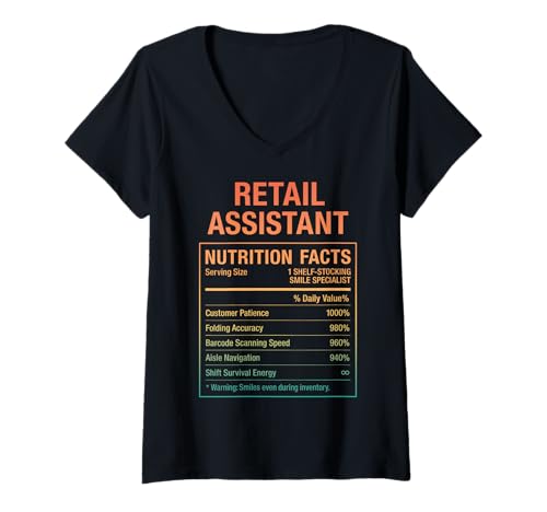 Damen Lustiger Einzelhandelsassistent T-Shirt mit V-Ausschnitt Damen Lustiger Einzelhandelsassistent T-Shirt mit V-Ausschnitt von Retail Assistants Cashiers Humor Tees Gifts