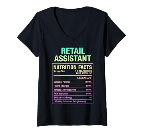 Damen Lustiger Einzelhandelsassistent T-Shirt mit V-Ausschnitt Damen Lustiger Einzelhandelsassistent T-Shirt mit V-Ausschnitt von Retail Assistants Cashiers Humor Tees Gifts