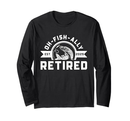 Lustige Männer im Ruhestand 2025 Lustiger Ruhestand beim Angeln Langarmshirt von Retired 2025 Funny Retirement Gone Fishing Gifts