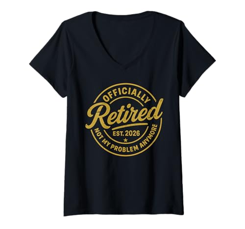 Damen Ruhestand 2026 Ruhestand 2026 Not My Problem Anymore Vintage T-Shirt mit V-Ausschnitt Damen Ruhestand 2026 Ruhestand 2026 Not My Problem Anymore Vintage T-Shirt mit V-Ausschnitt von Retired 2026 Retirement Store For Men And Women
