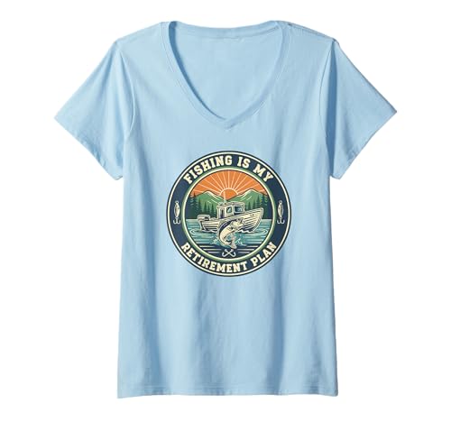 Damen Angebot für den Ruhestandsplan zum Angeln T-Shirt mit V-Ausschnitt Damen Angebot für den Ruhestandsplan zum Angeln T-Shirt mit V-Ausschnitt von Retired Fishing Humor Retirement Saying